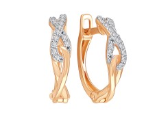 Золотые cерьги классические с фианитом