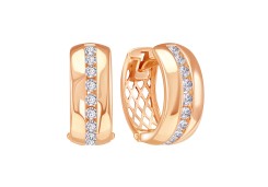 Золотые cерьги с фианитом