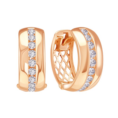 Золотые cерьги с фианитом