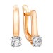 Золотые cерьги с фианитом