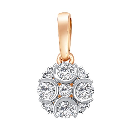 Золотая подвеска с фианитом