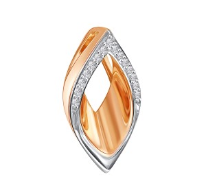 Золотая подвеска с фианитом