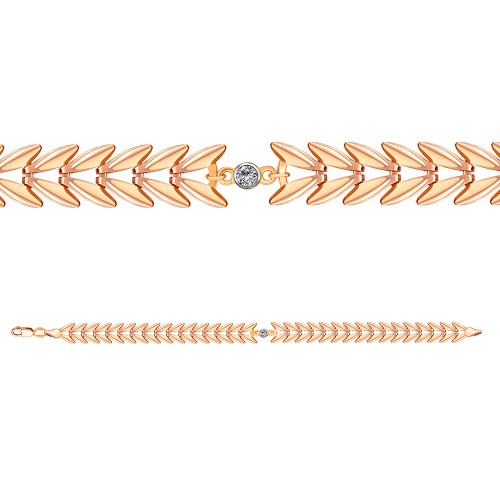 Золотой браслет с фианитом