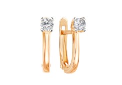 Золотые cерьги с фианитом