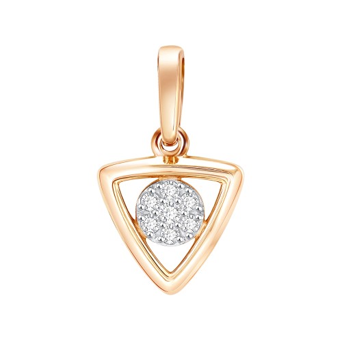 Золотая подвеска с фианитом