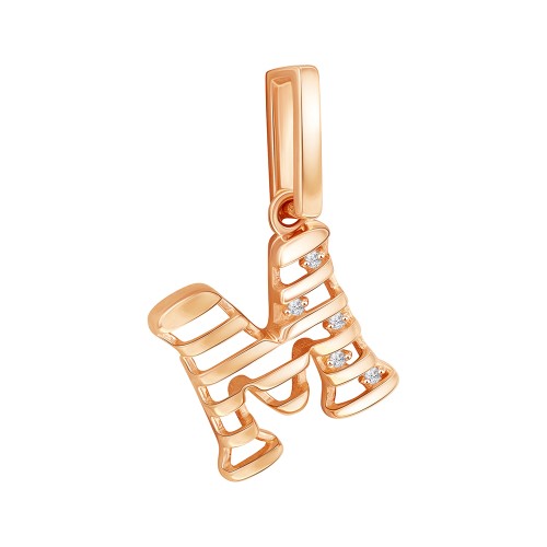 Золотая подвеска с фианитом