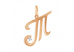 Золотая подвеска с фианитом