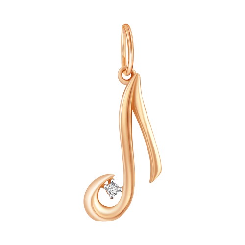 Золотая подвеска с фианитом