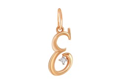 Золотая подвеска с фианитом