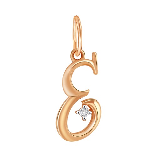 Золотая подвеска с фианитом