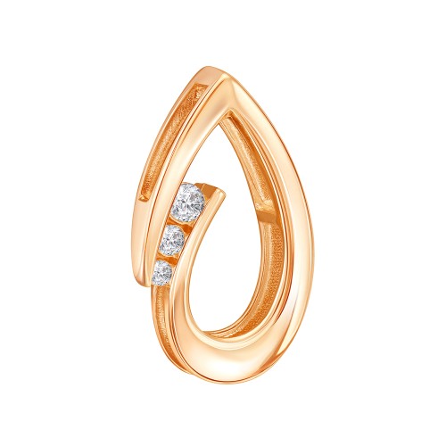 Золотая подвеска с фианитом