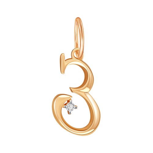 Золотая подвеска с фианитом