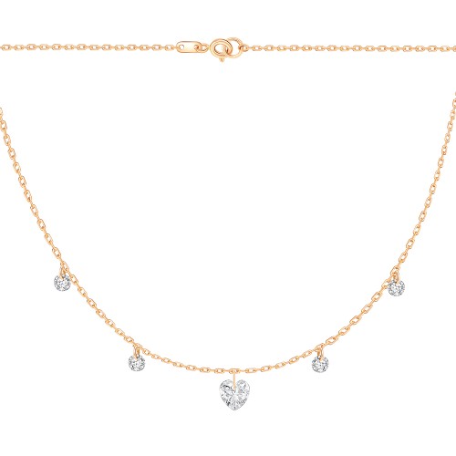 Золотое колье с фианитом