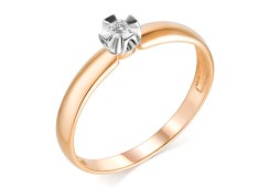 Золотое кольцо с бриллиантом