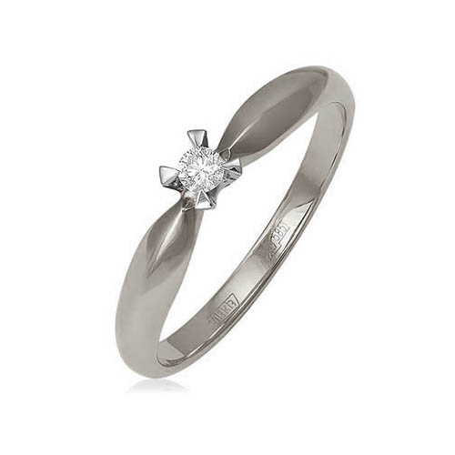 Кольцо из белого золота с бриллиантом