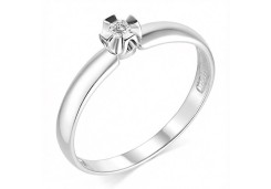 Кольцо из белого золота с бриллиантом