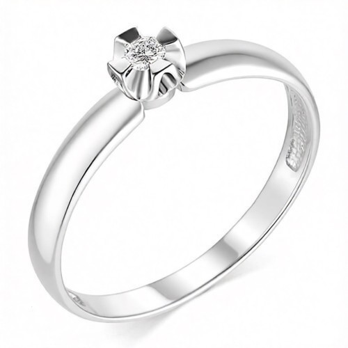 Кольцо из белого золота с бриллиантом