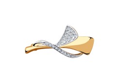 Брошь из золота с фианитом