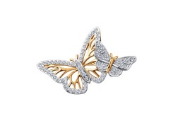 Брошь из золота с фианитом