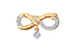 Брошь из золота с фианитом