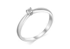 Кольцо из белого золота с бриллиантом