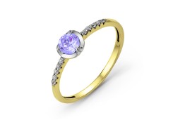 Кольцо из желтого золота с танзанитом