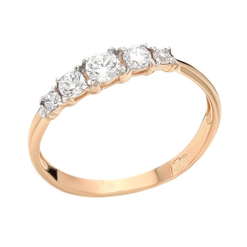 Золотое кольцо с фианитом