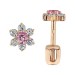 Золотые cерьги пусеты (гвоздики) с фианитом