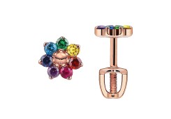 Золотые cерьги пусеты (гвоздики) с фианитом