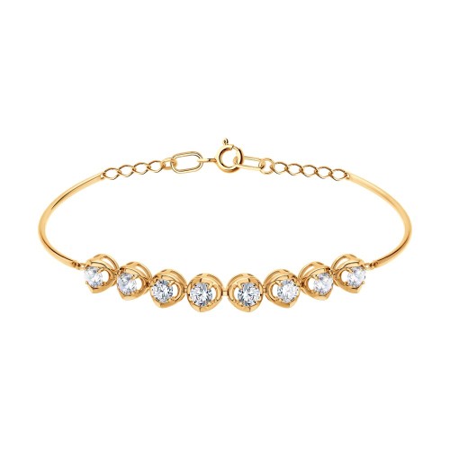 Золотой браслет с фианитом