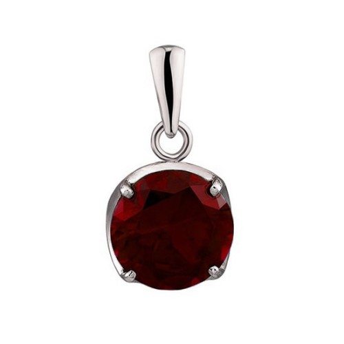 Серебряная подвеска с гранатом