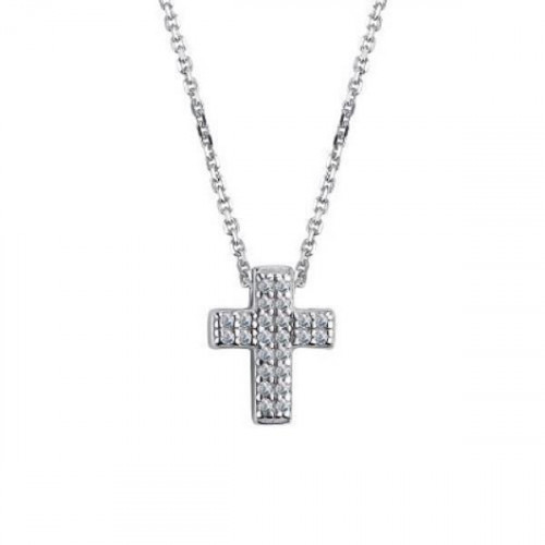 Серебряное колье с фианитом