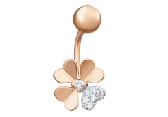 Серьга д/пирсинга из золота с фианитом