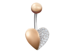Серьга д/пирсинга из золота с фианитом