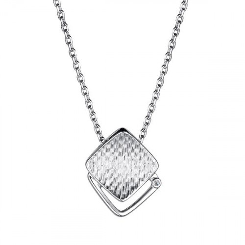 Серебряное колье с бриллиантом