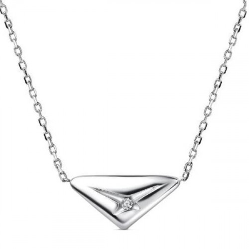 Серебряное колье с бриллиантом