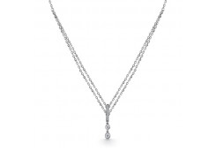 Серебряное колье с фианитом