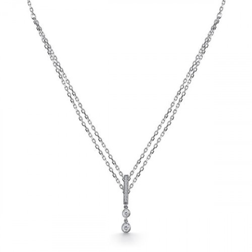 Серебряное колье с фианитом
