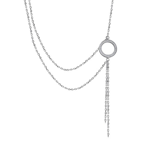 Серебряное колье с фианитом