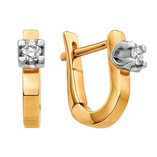 Серьги из белого золота с бриллиантом