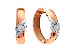 Золотые cерьги классические с бриллиантом