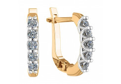 Золотые cерьги с бриллиантом