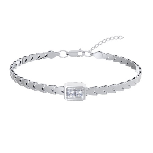 Серебряный браслет с фианитом