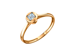 Золотое кольцо с фианитом