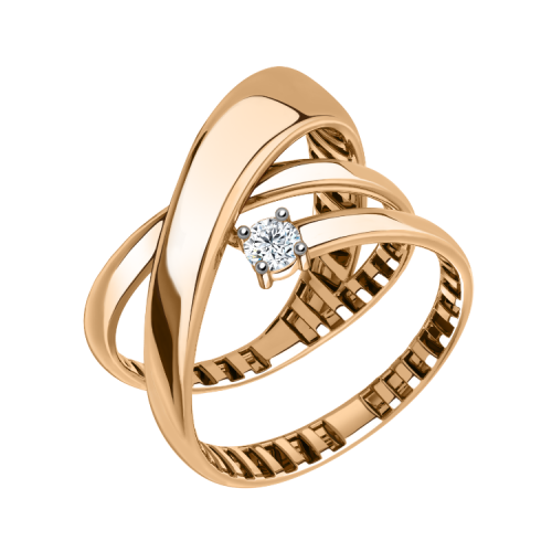 Золотое кольцо с фианитом