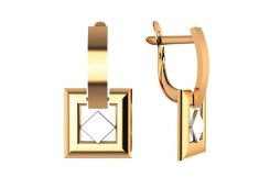 Золотые cерьги висячие