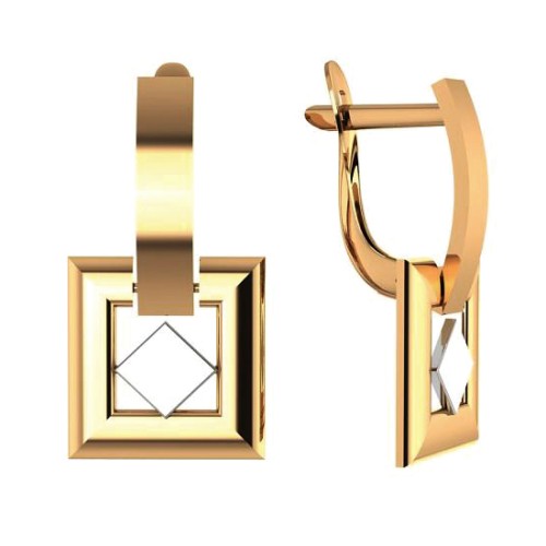 Золотые cерьги висячие