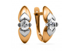 Золотые cерьги с фианитом