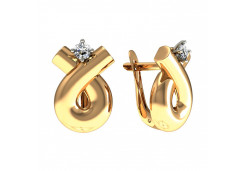 Золотые cерьги с фианитом