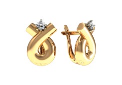 Золотые cерьги с фианитом